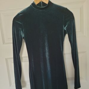 Faux velvet bodycon dress